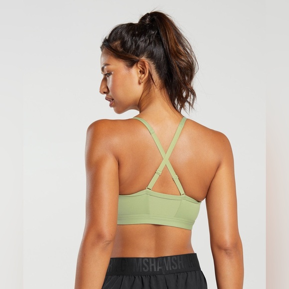 RUCHED GREEN SPORTS BRA SIZE S - Picture 2 of 9